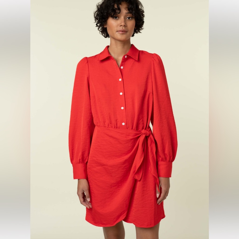 FRNCH Odelie‎ Faux Wrap Dress Red NWT Size Small